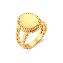 Anel Oval Linea Banhado a Ouro 18K