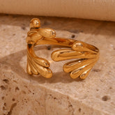 Anel Ajustável Ocean Banhado a Ouro 18K